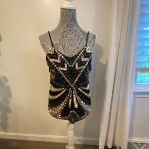 Meieion by LF Stores embellished black top NWOT